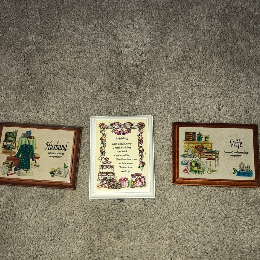 1998 Vintage Wedding‎ Husband Wife Fridge Magnet Magnets Lot (3)